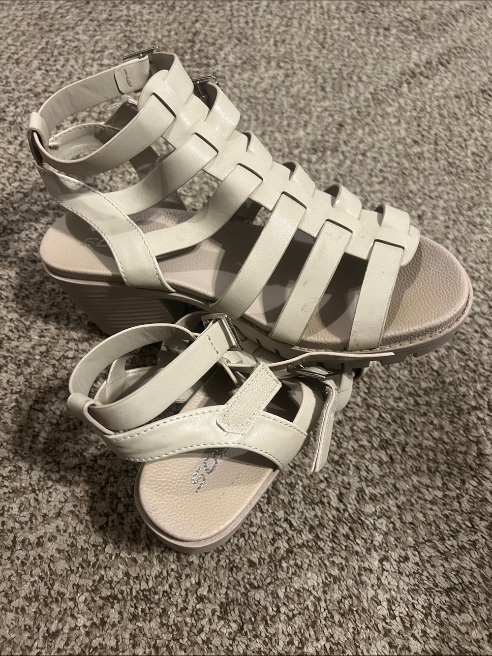 Women's Soda Strappy Heeled Sandals in Cream